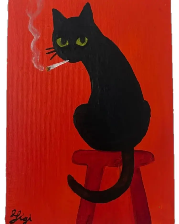Cat paint oil painting